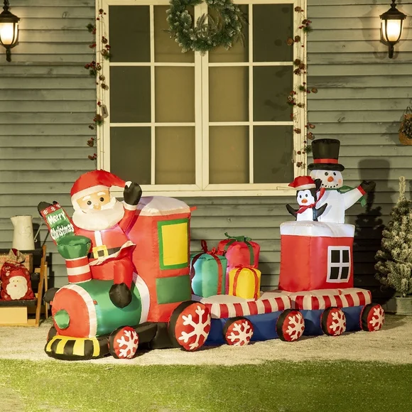 Festive Santa Train Inflatable Toy - Picture 2 of 2